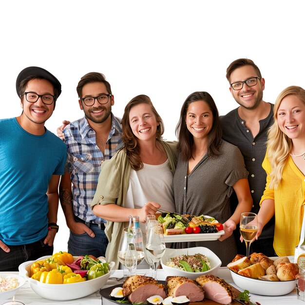 Szczęśliwi ludzie przy stole